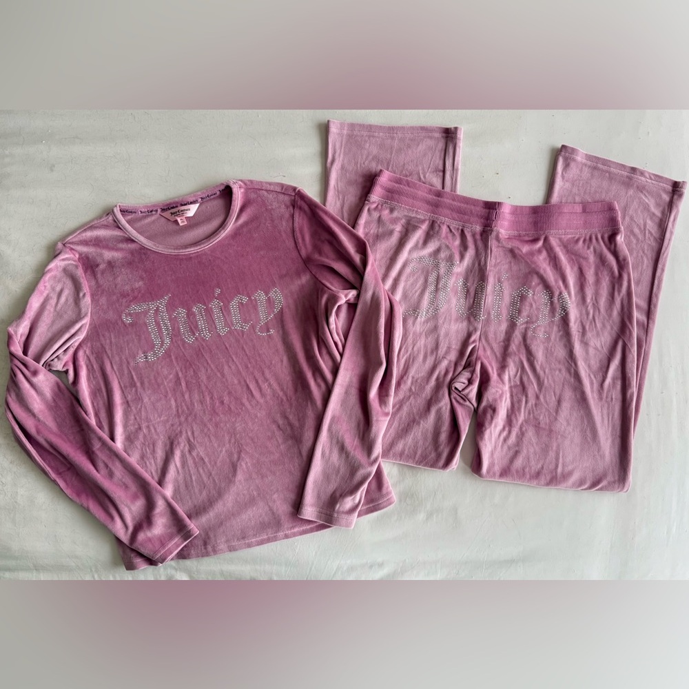 Y2K Juicy Couture Pink Velvet Tracksuit